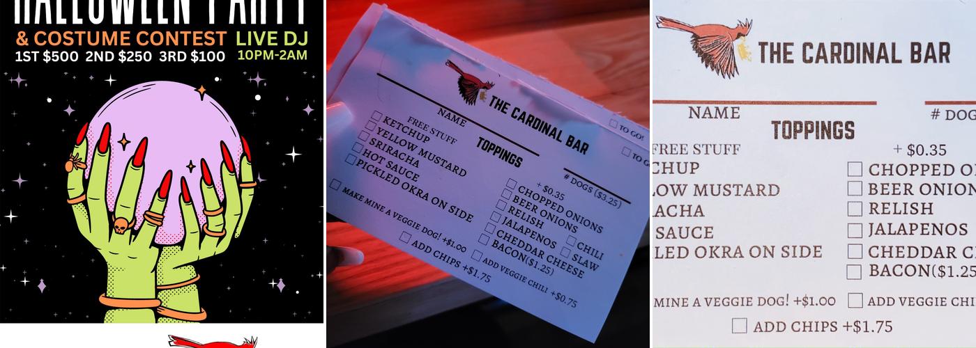 The Cardinal Bar Clayton Menu