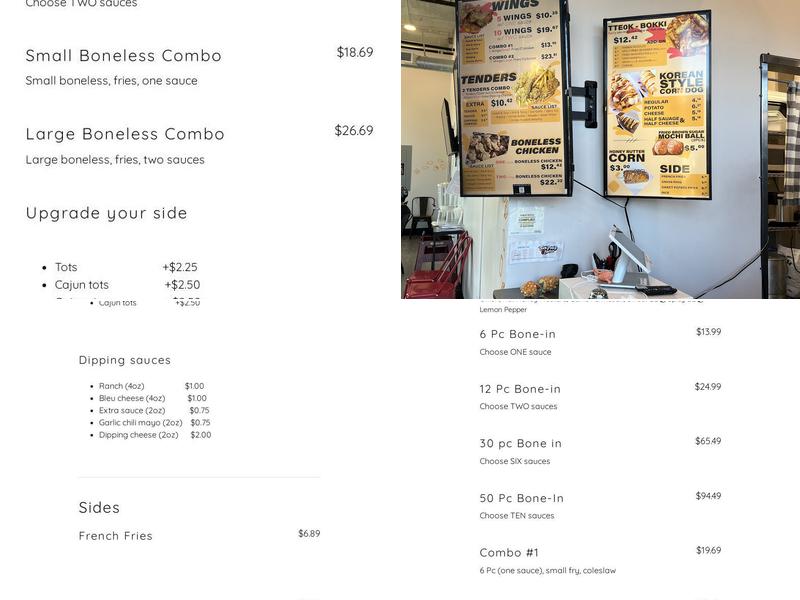 Twozone Chicken PNW Menu