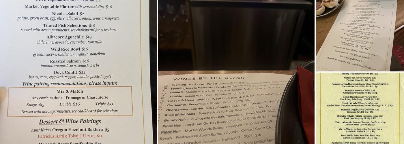 HiFi Wine Bar Menu