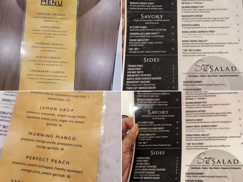 Double Nickel Brunch & Event space Menu