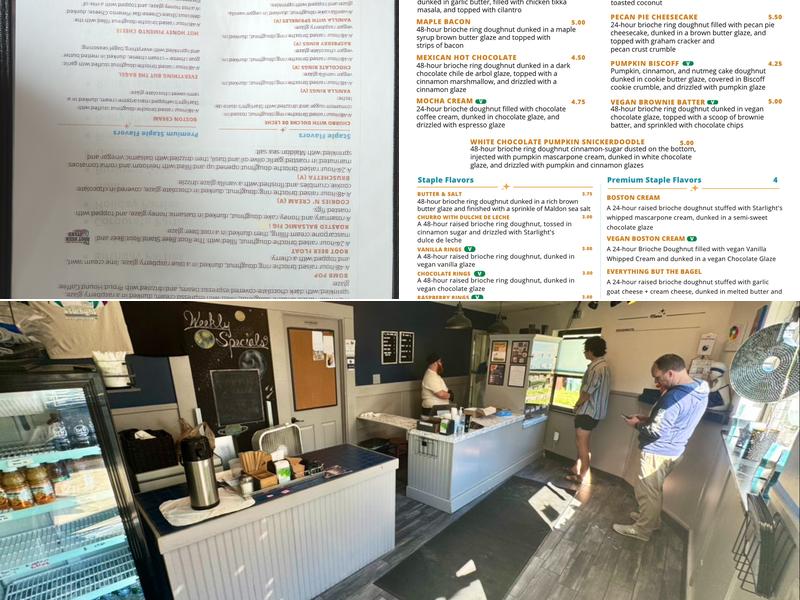 Starlight Doughnut Lab Menu