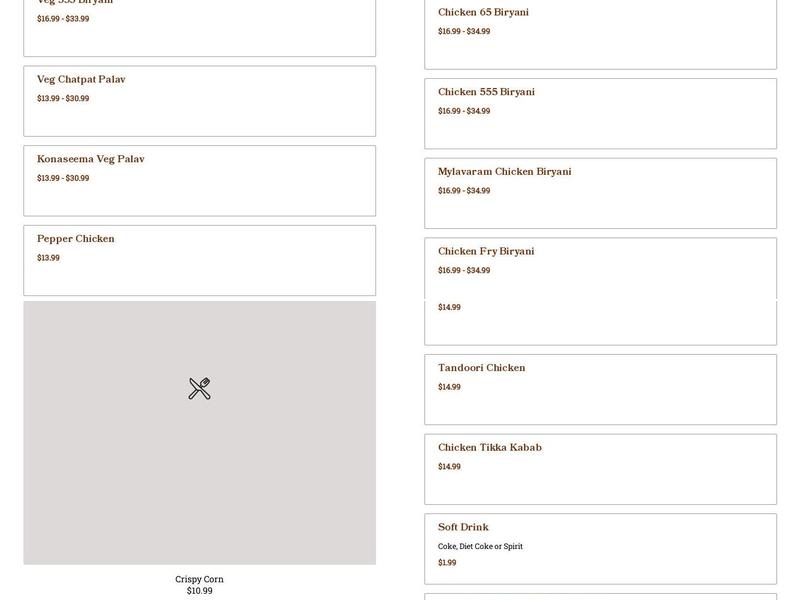 Southern Spice Bellevue Menu