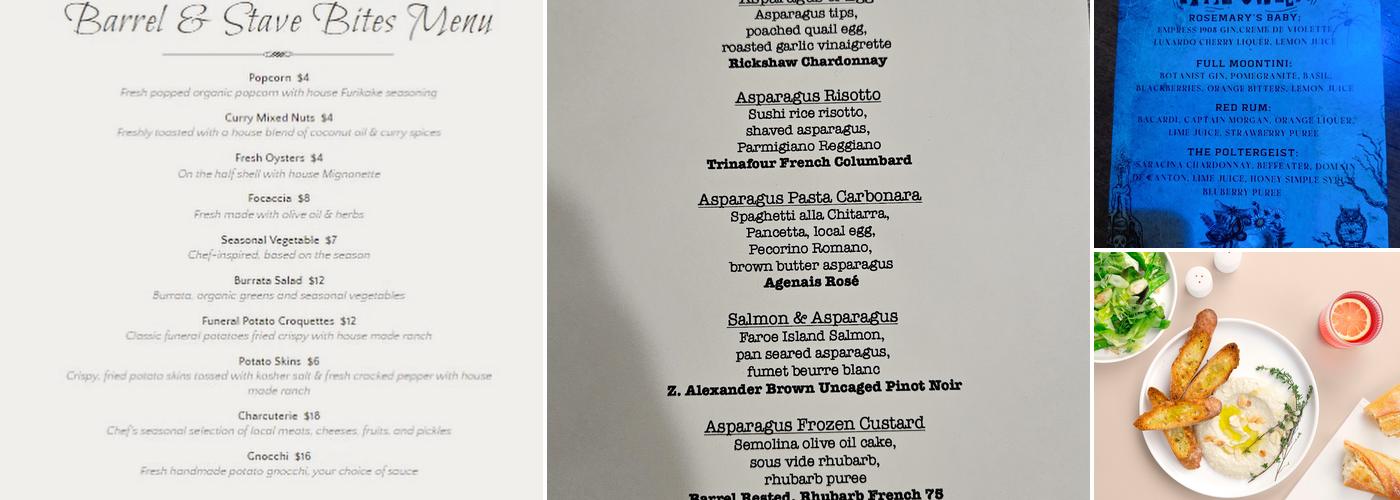 Barrel & Stave Menu