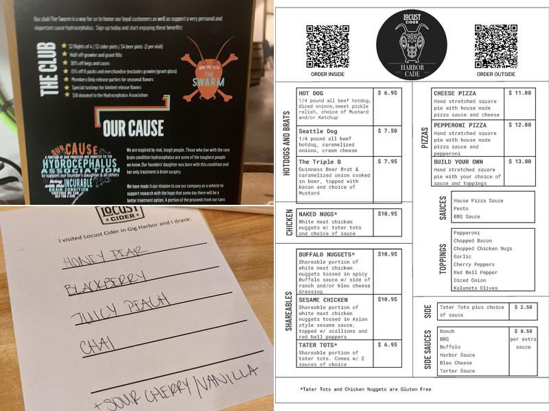 Locust Cider Gig Harbor Menu