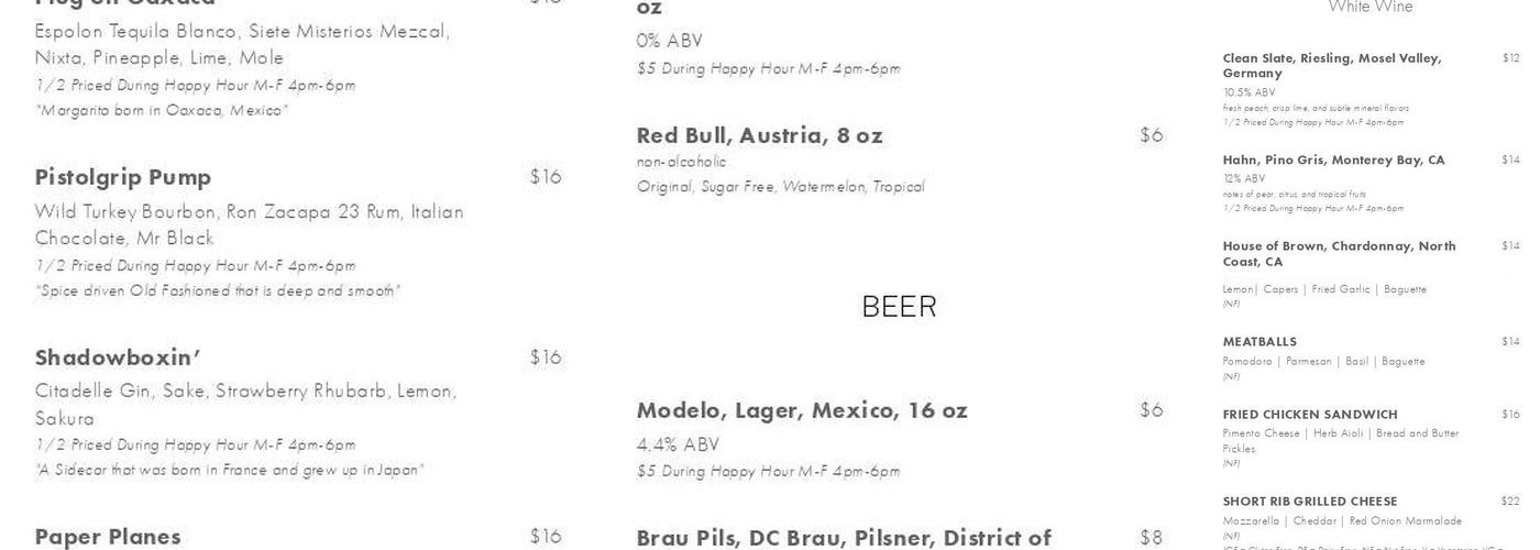 WILD DAYS Menu
