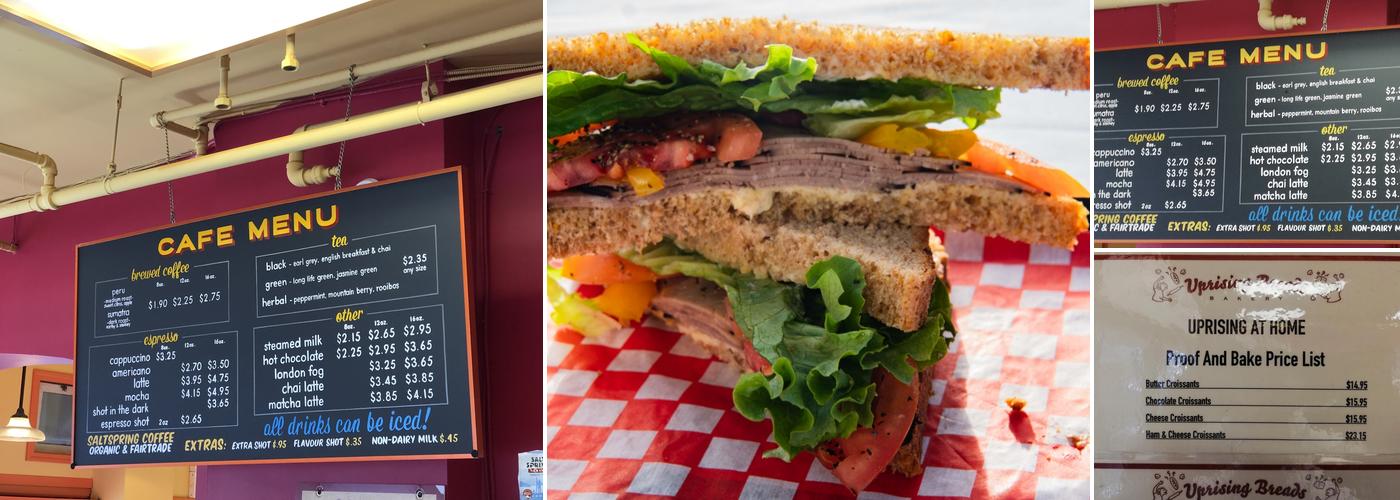 Uprising Breads Bakery Menu