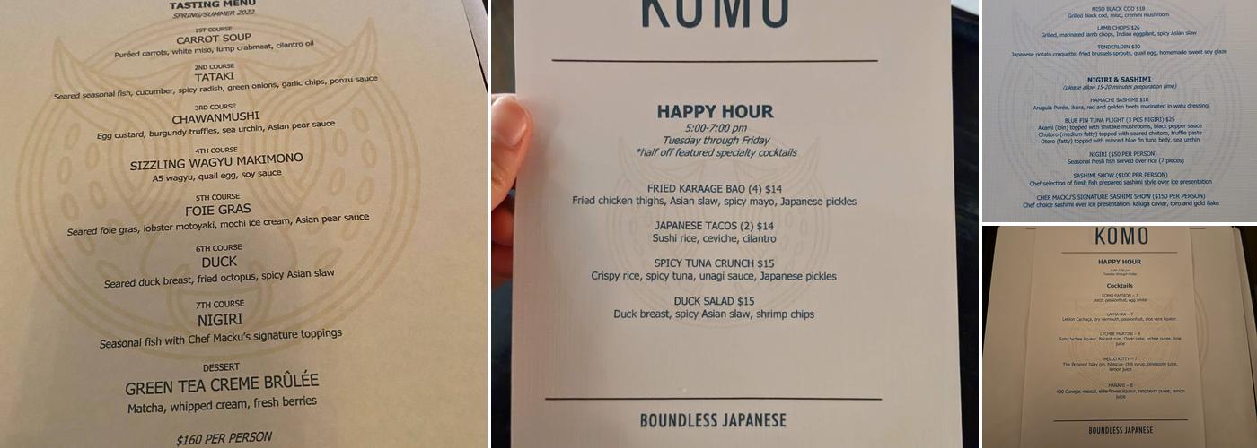KOMO Menu