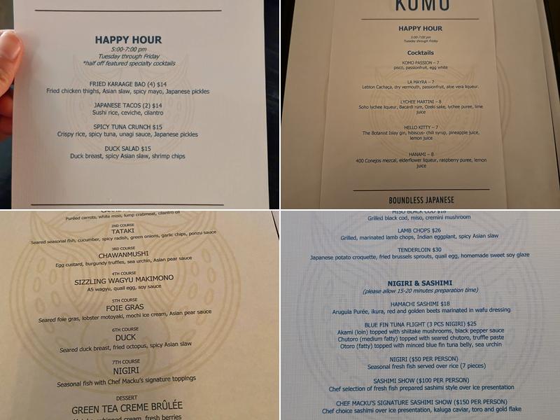 KOMO Menu