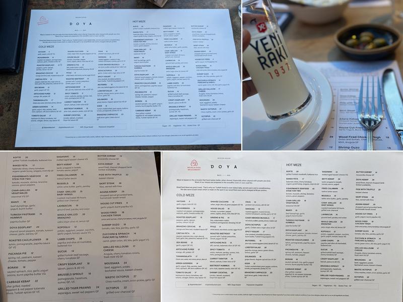 Doya Menu