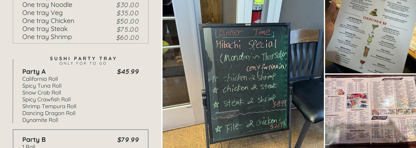 FUJI YAMA Hibachi &Sushi Menu