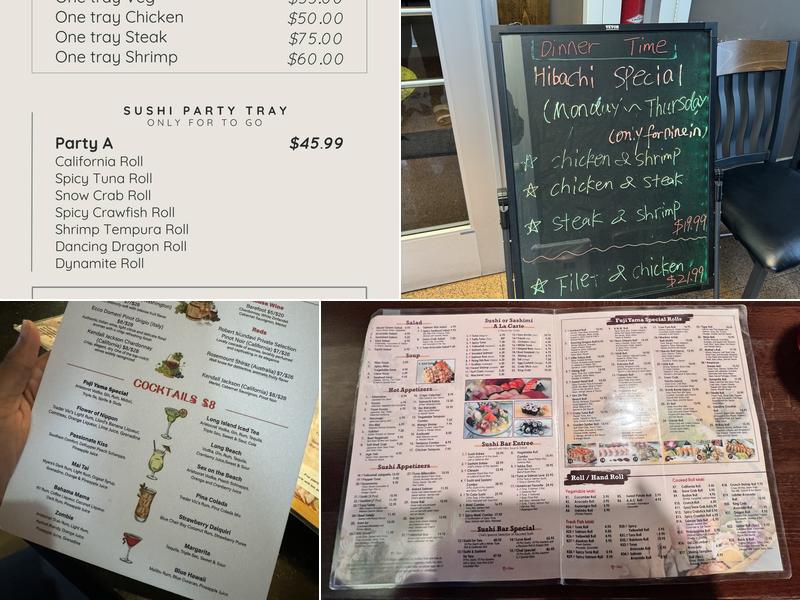 FUJI YAMA Hibachi &Sushi Menu