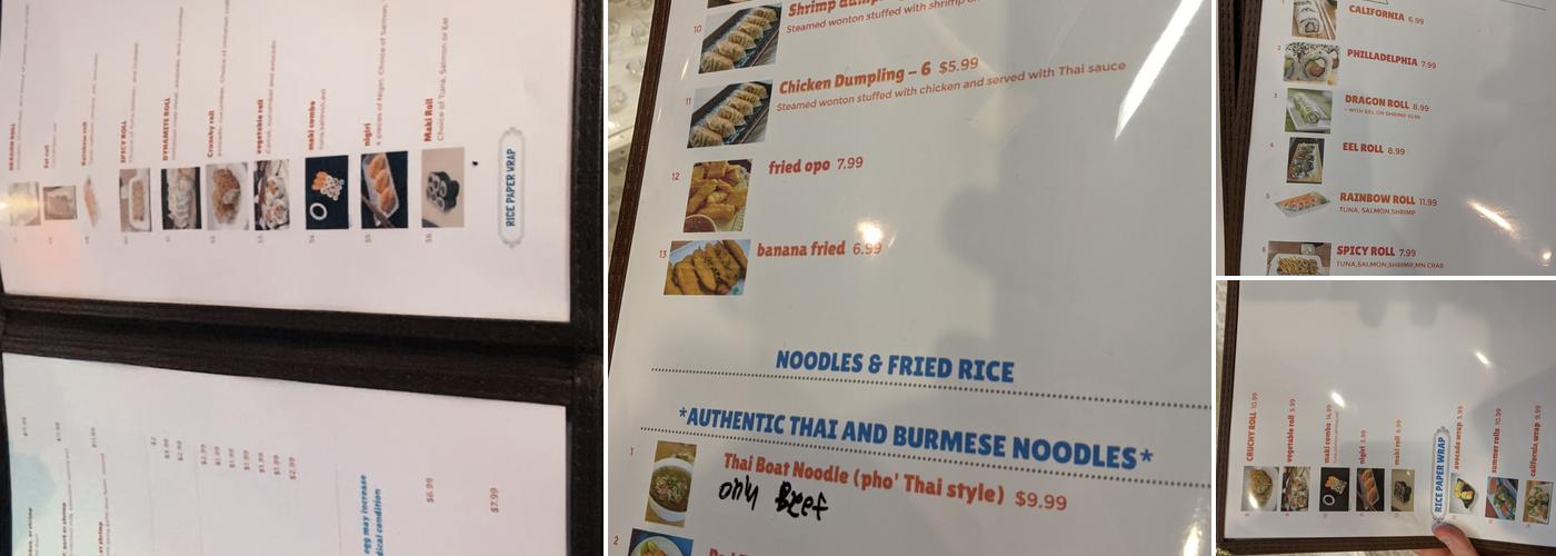 Htaw Metta Menu