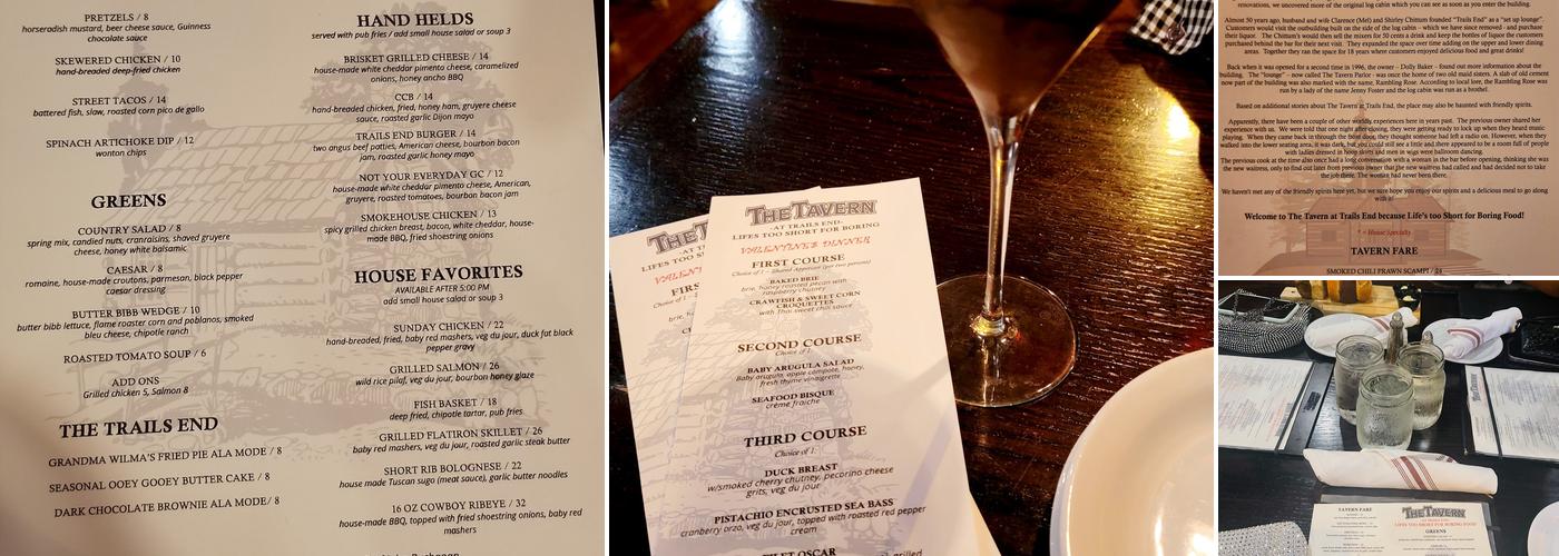 The Tavern at Trails End Menu