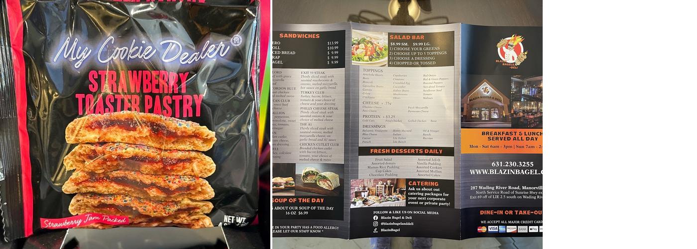 Blazin Bagel and Deli Inc Menu