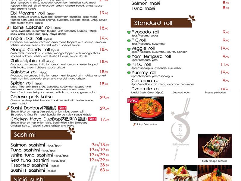 Sushi 11 Menu