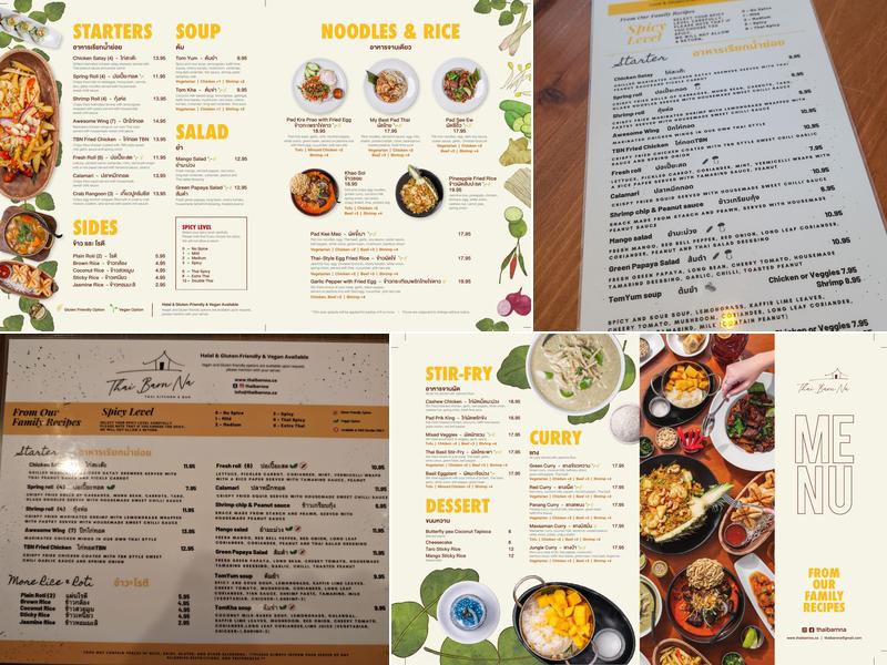 Thai Barn Na Menu