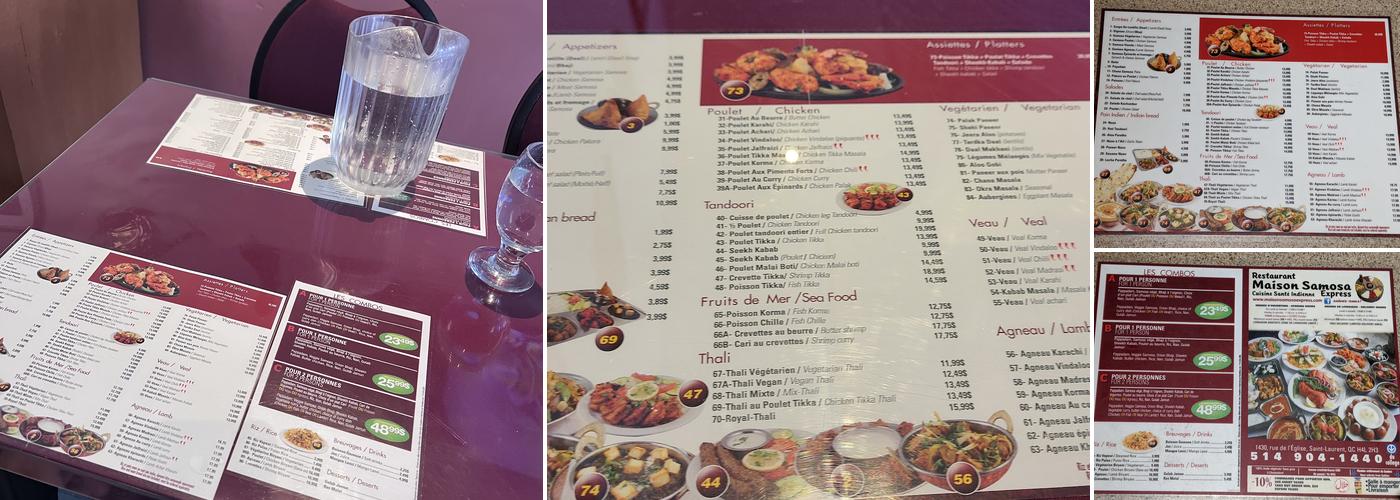 Maison Samosa Express Menu