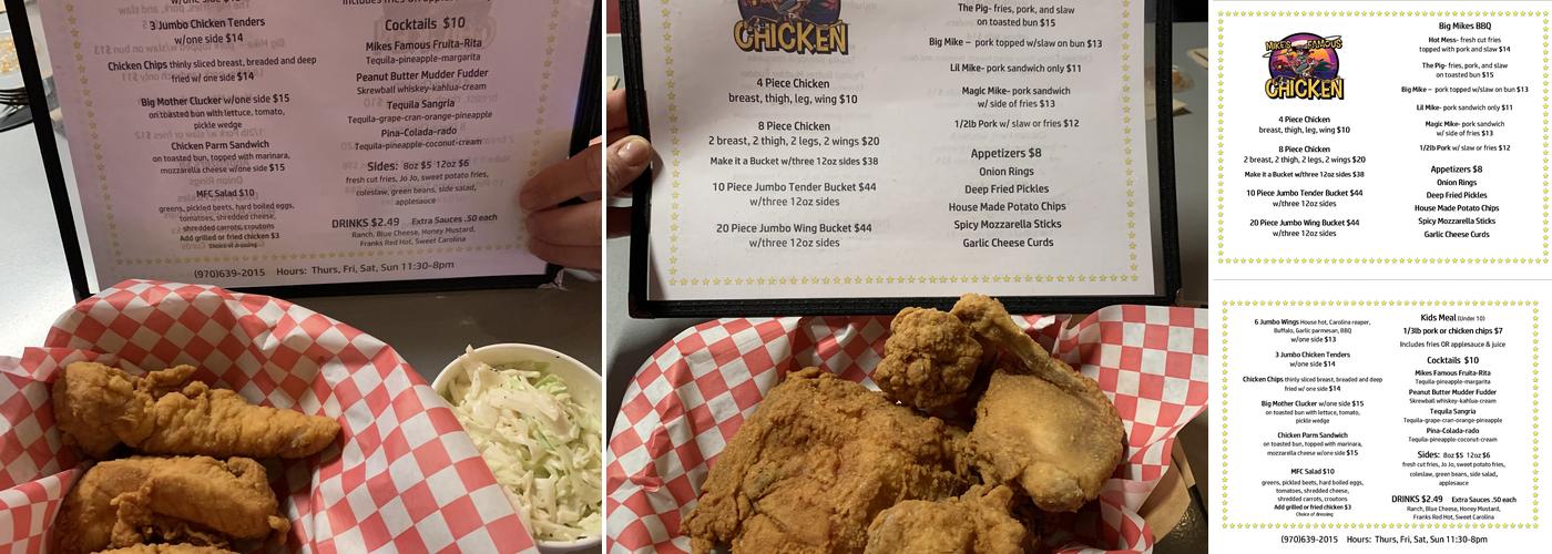 Mike's Famous Chicken Menu