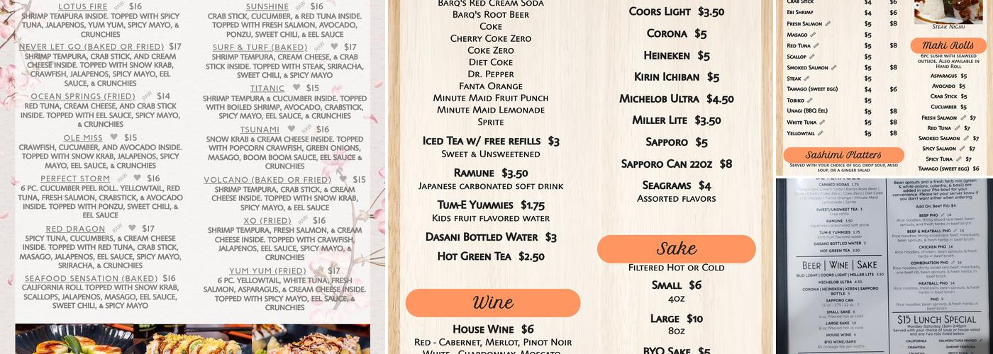 Hatsukoi Restaurant & Sushi Bar Menu