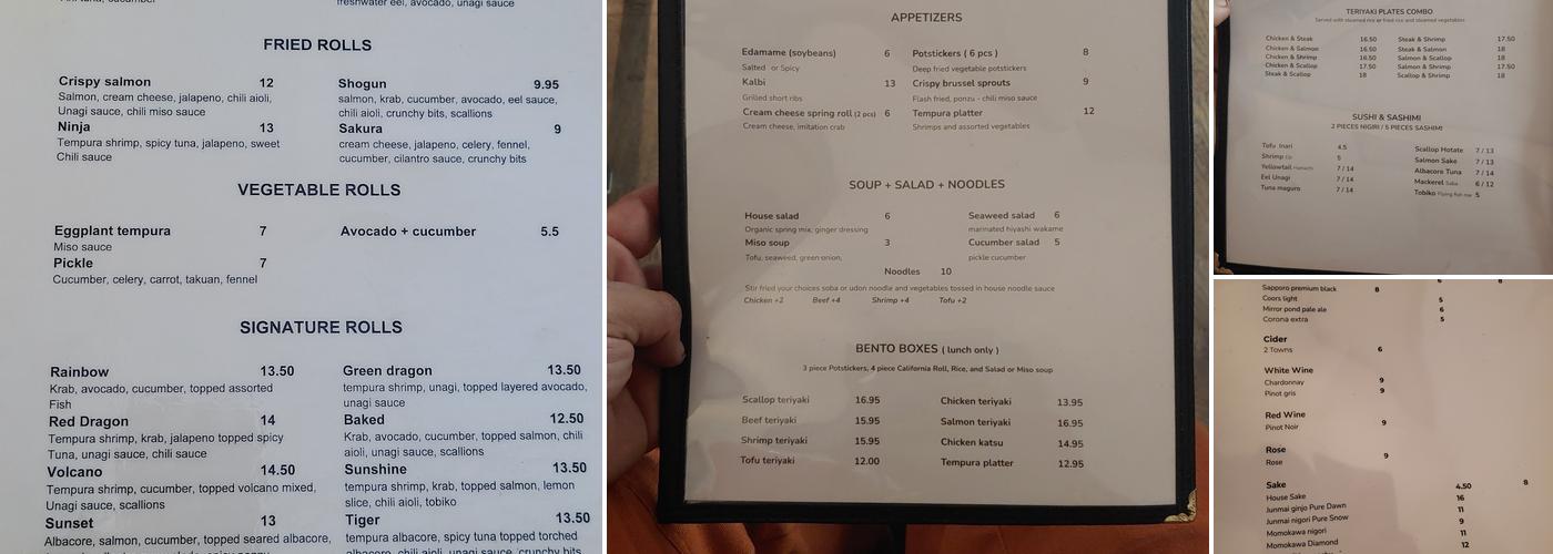 SAN sushi & teriyaki Menu