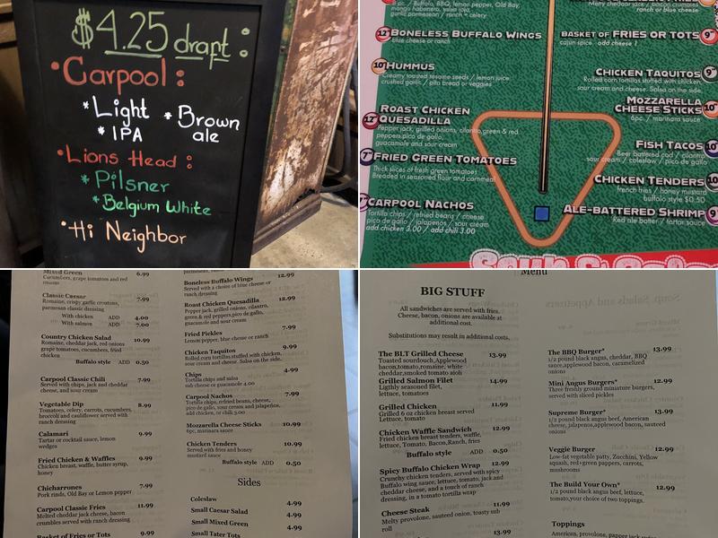 CarPool Menu