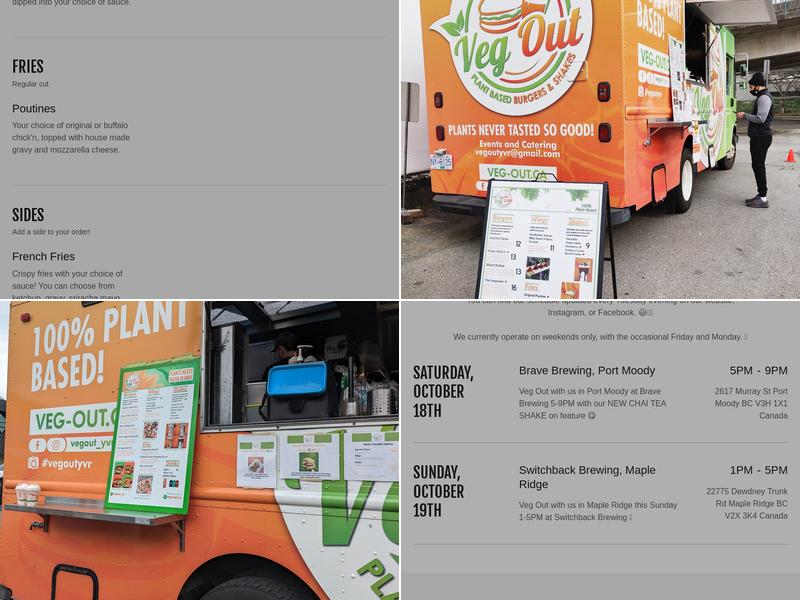Veg Out Plant Based Burgers & Shakes Menu