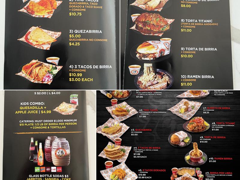 Birrieria Guadalajara Menu