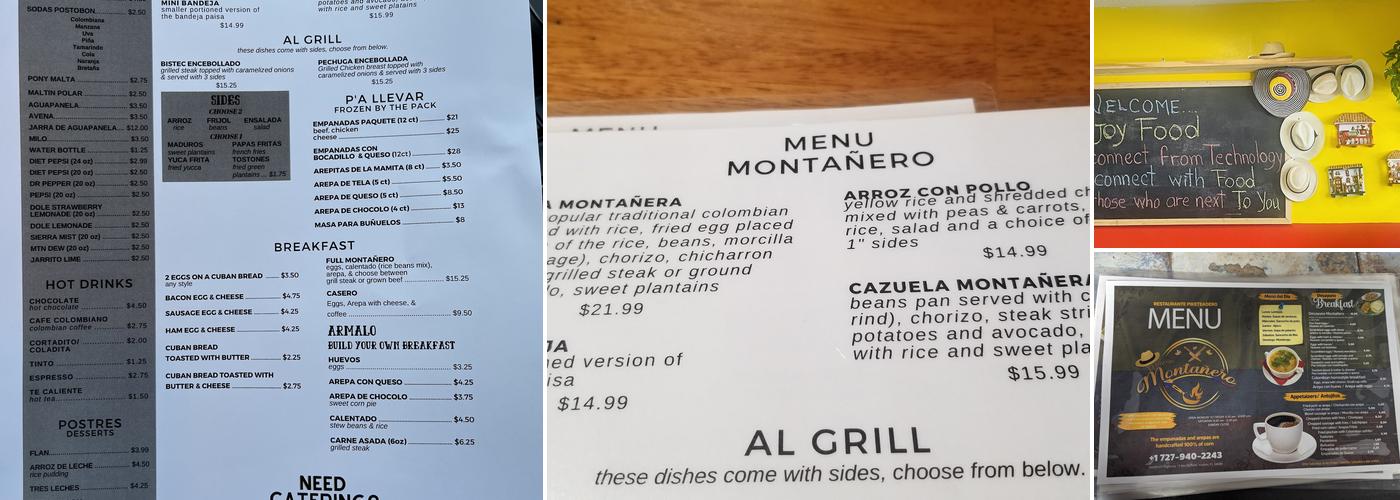 Rincón Montañero Menu