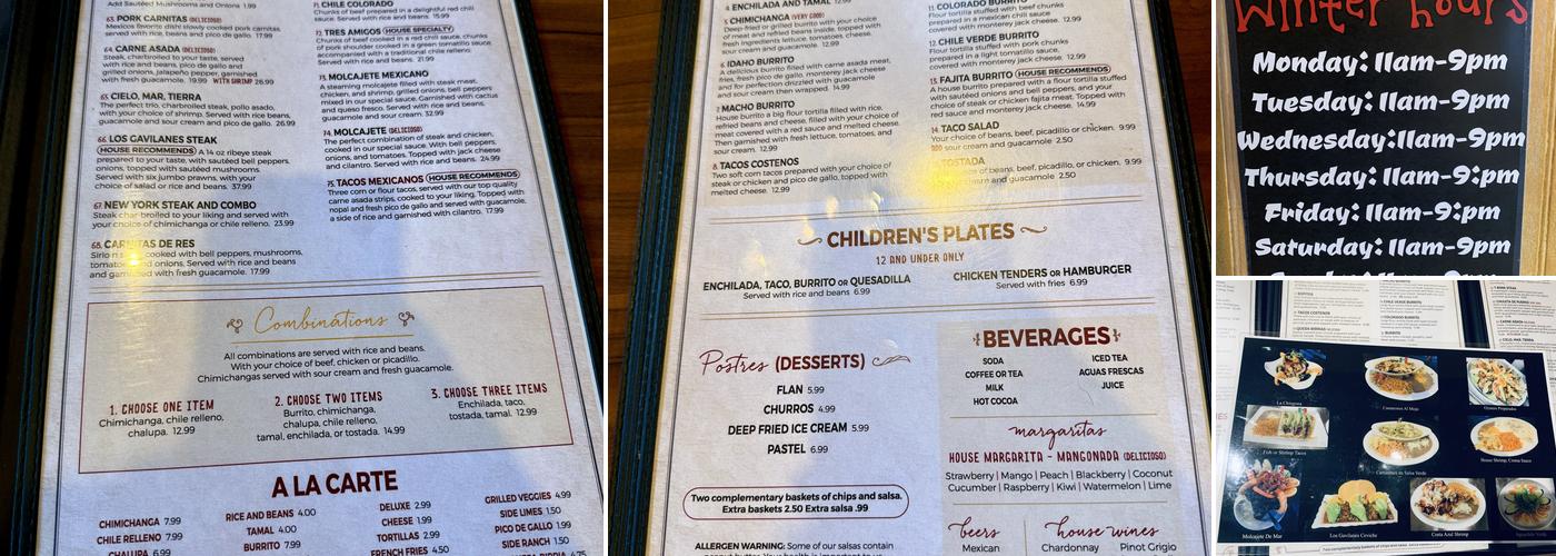 Los Gavilanes Mexican Grill Menu