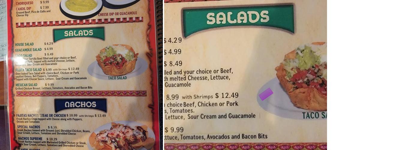 Candiles Menu