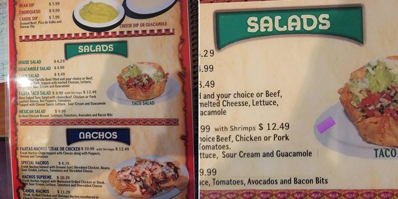 Candiles Menu