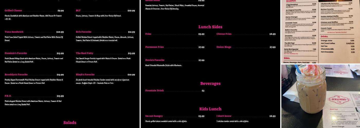 Krumbs Café Menu