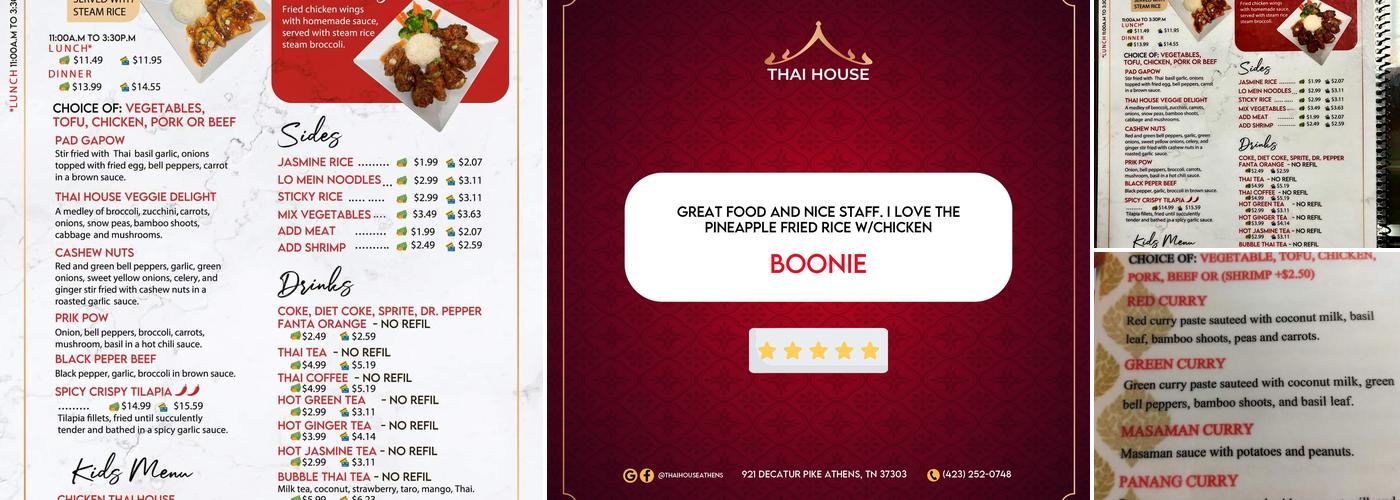 Thai House Menu