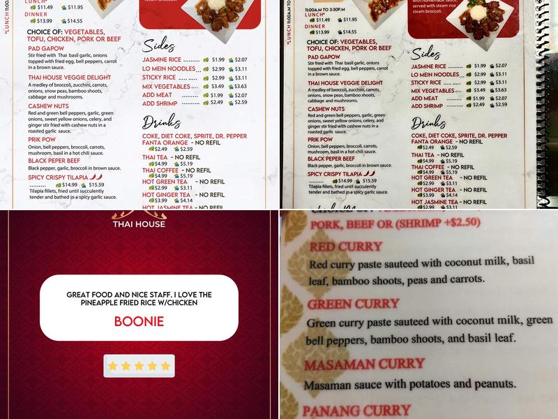 Thai House Menu