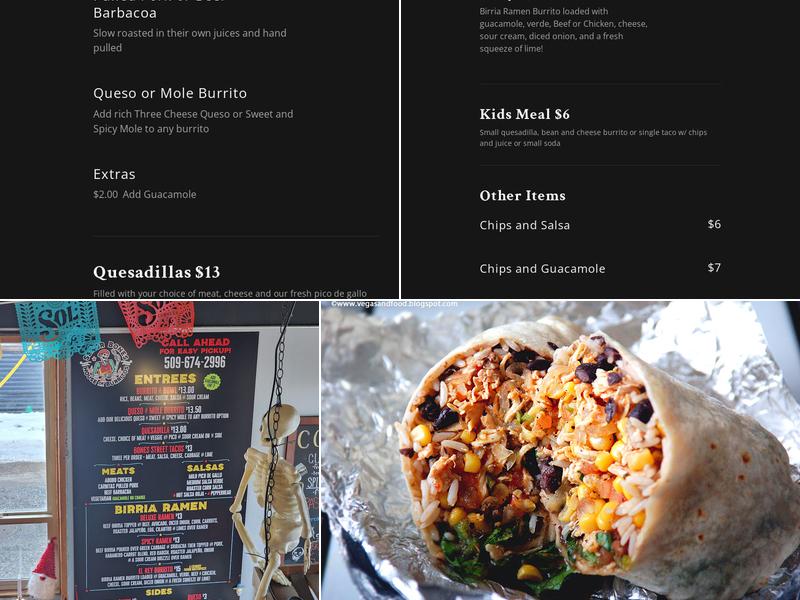 Señor Bones Menu