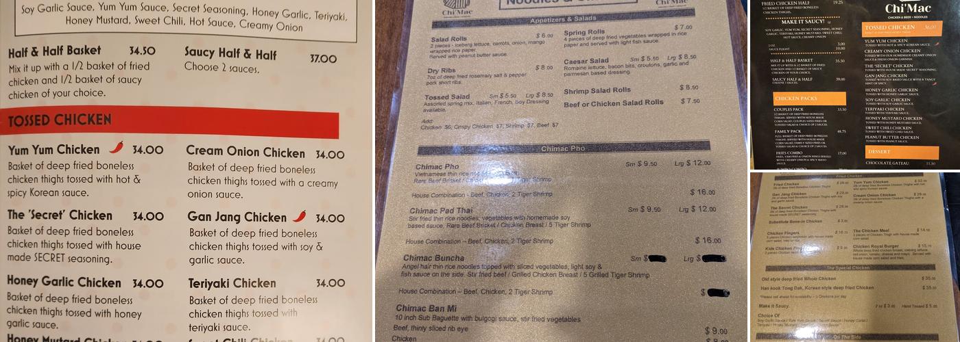 Chi'Mac Menu