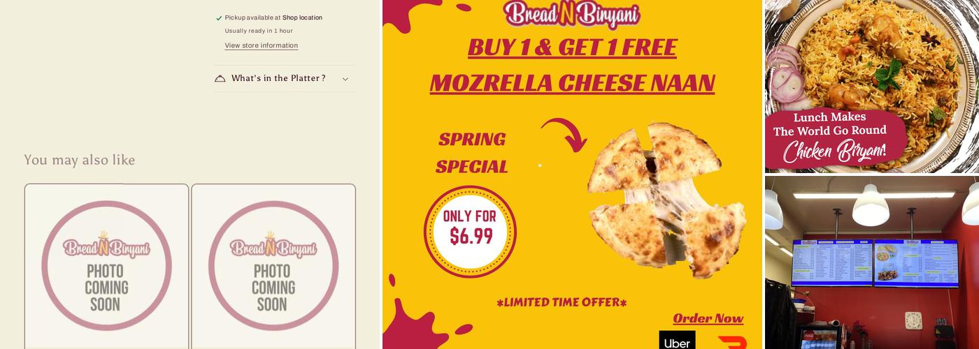 BREAD & BIRYANI Menu