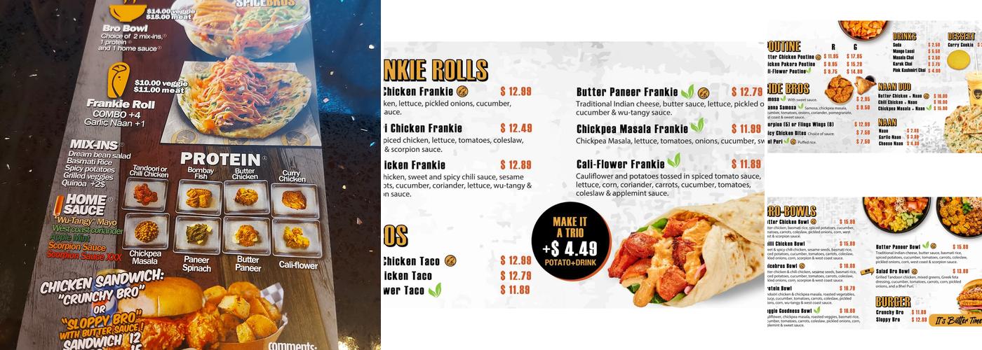 Spicebros Menu