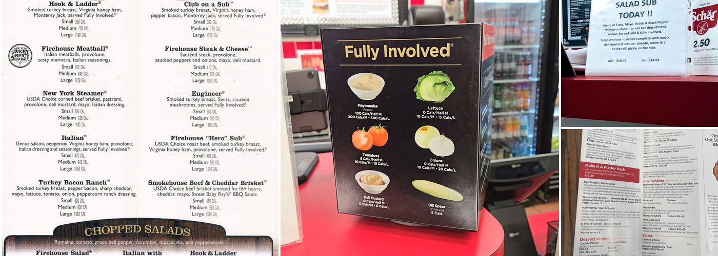 Firehouse Subs West Hunt Club Menu