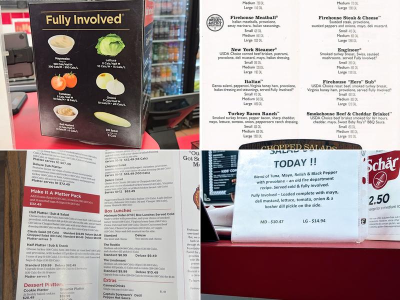 Firehouse Subs West Hunt Club Menu