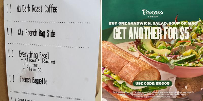 Panera Bread Menu