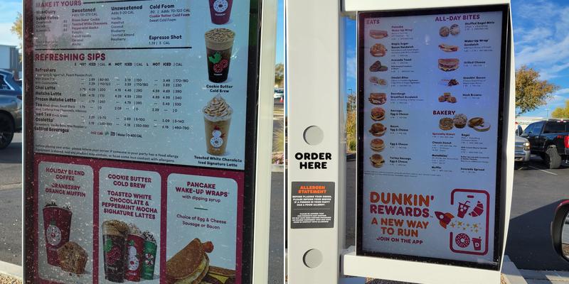 Dunkin' Menu