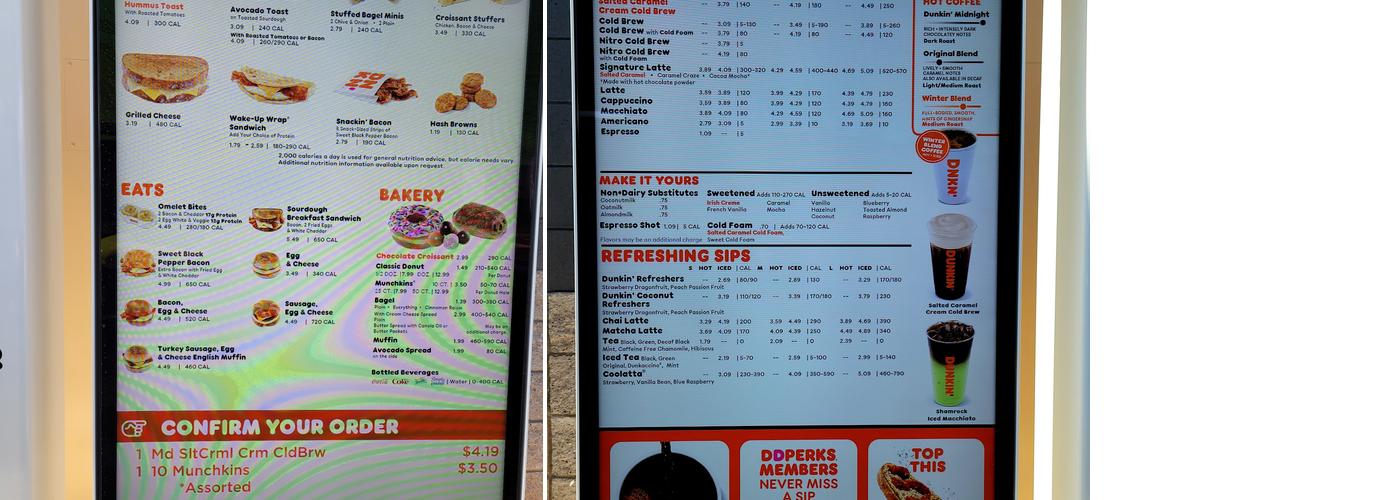 Dunkin' Menu