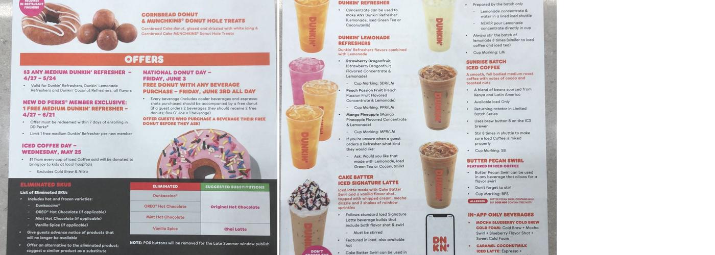 Dunkin' Menu