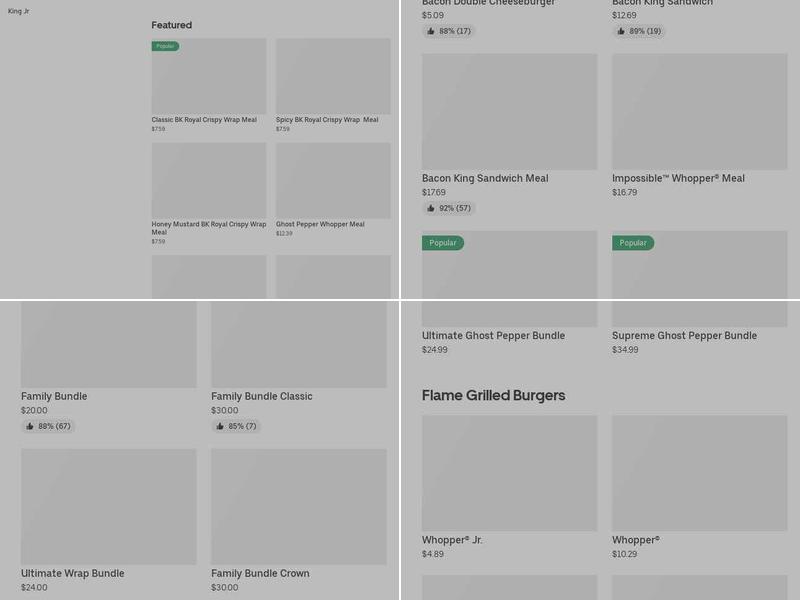 Burger King Menu