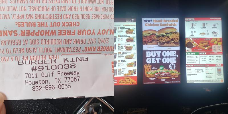 Burger King Menu