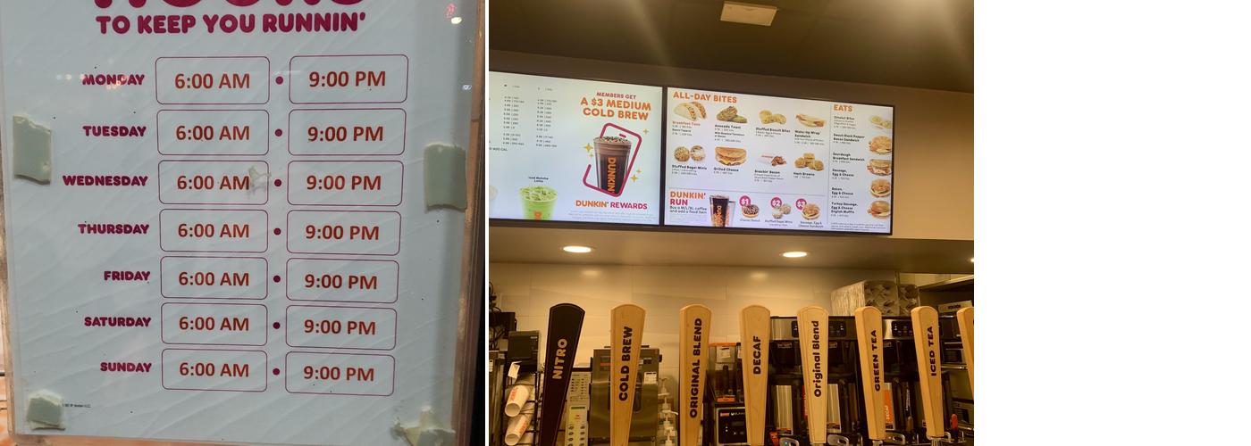Dunkin' Menu
