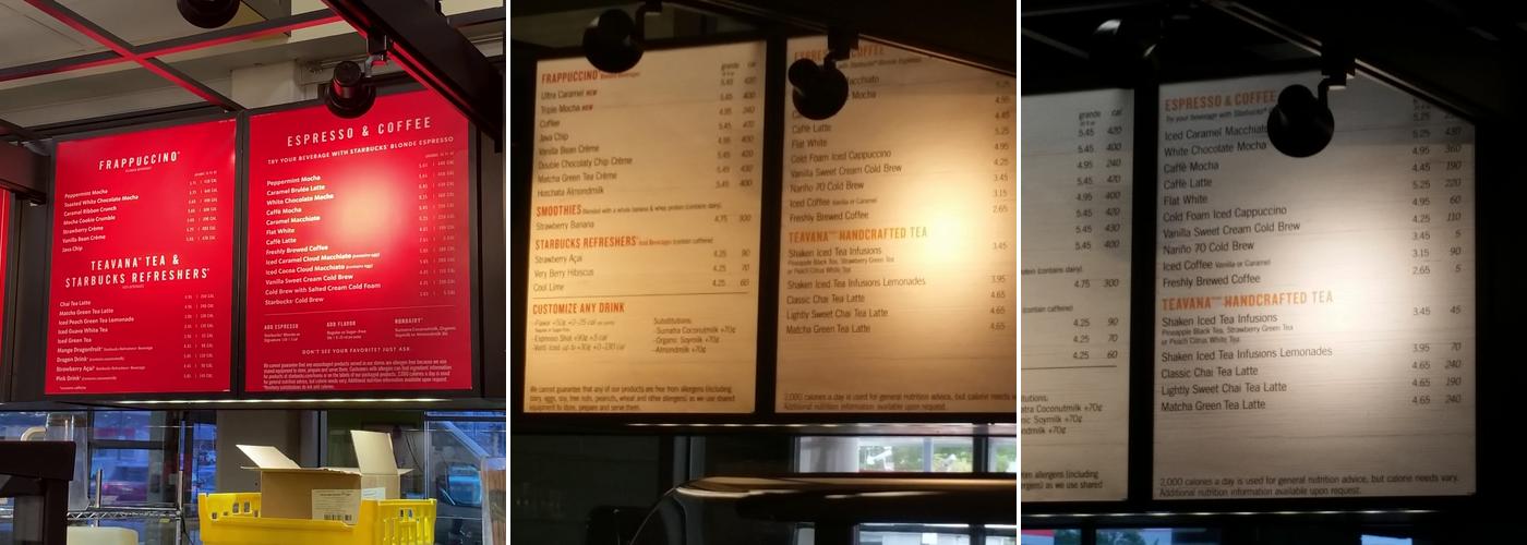 Starbucks Menu