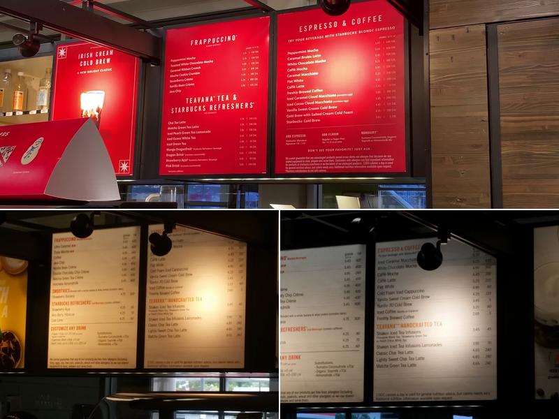 Starbucks Menu