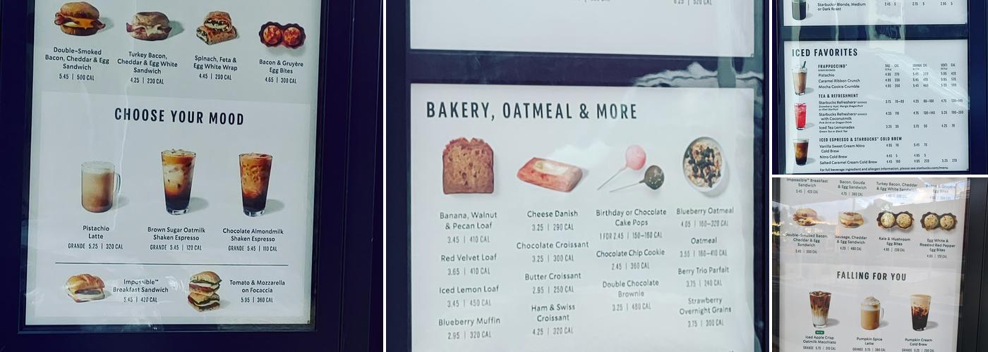Starbucks Menu